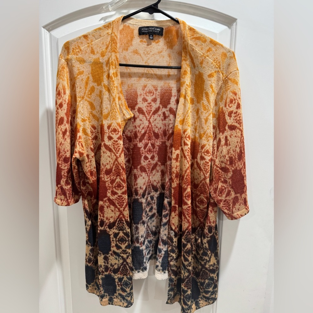 Jones New York Multicolor Cardigan and Tank Set